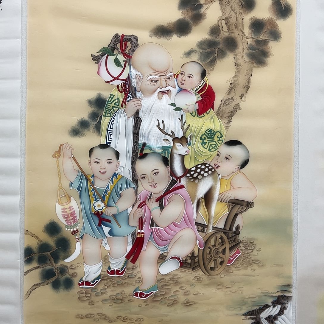 国画晴**里精品绢本人物