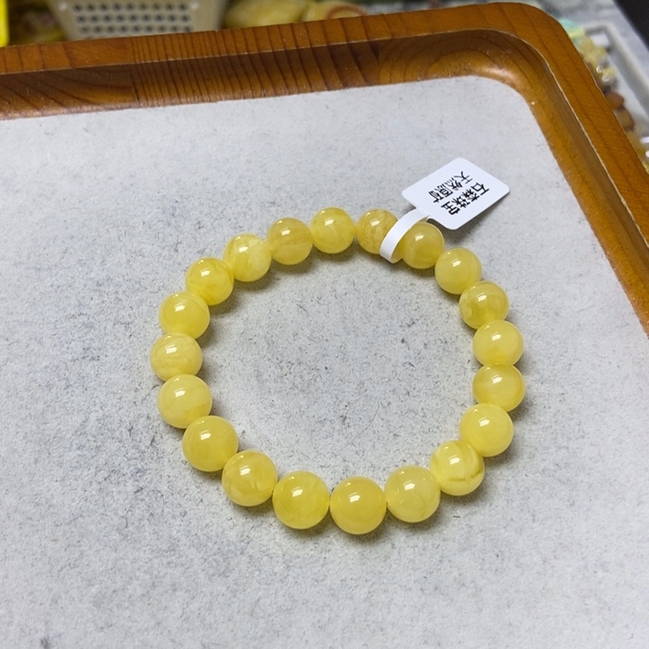 蜜蜡未镶嵌裸石手串