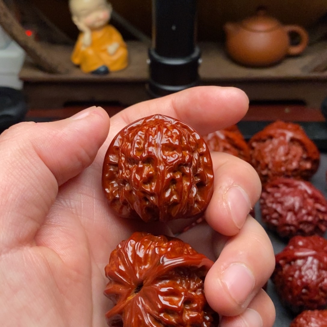 吊坠文玩核桃受*吧35磕碰白狮子