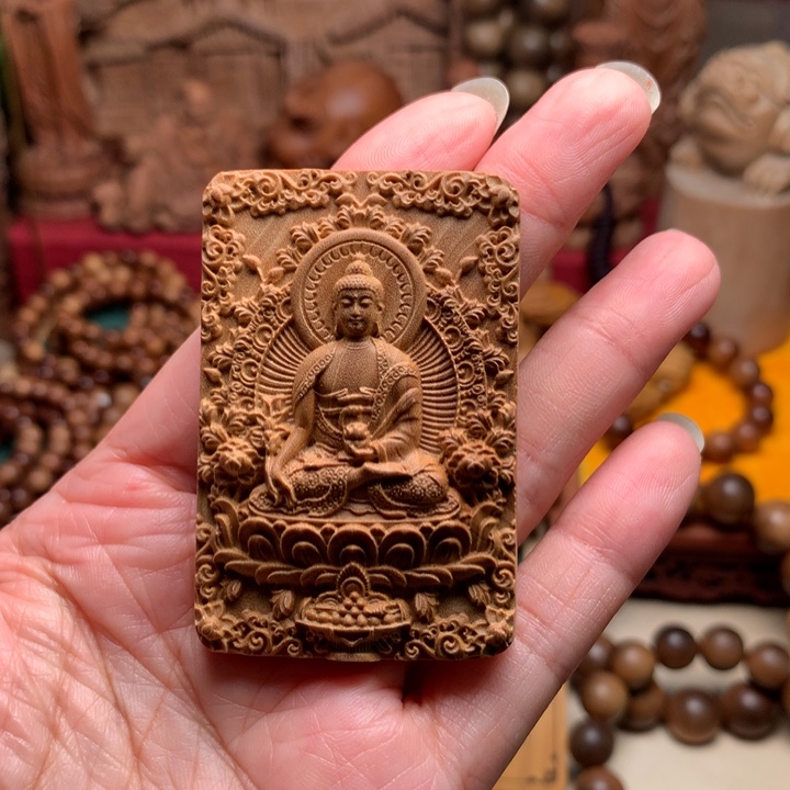 檀香木无事牌老山檀药师牌