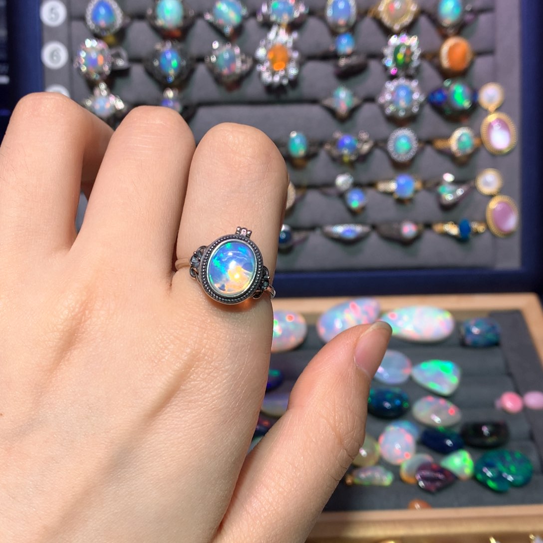 欧泊银S925镶嵌戒指款式3**.