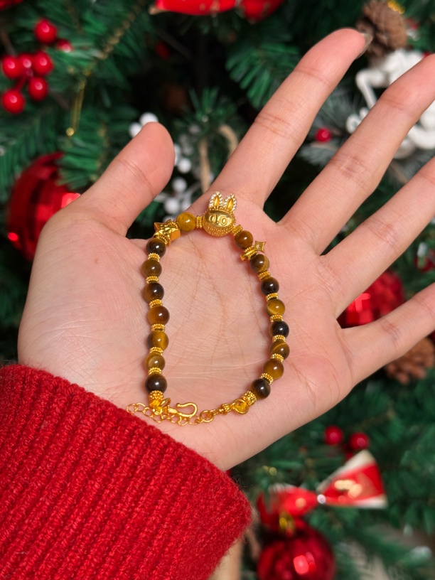 【Labubu款】Labubu 925银镀金事业黄虎眼时尚手链多样性发其一