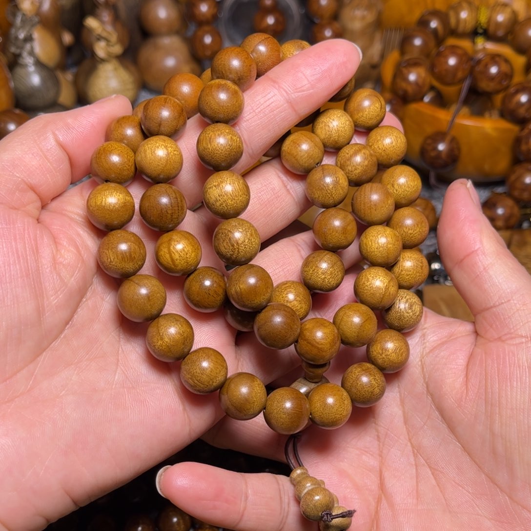 金丝楠佛珠手持手链1.2