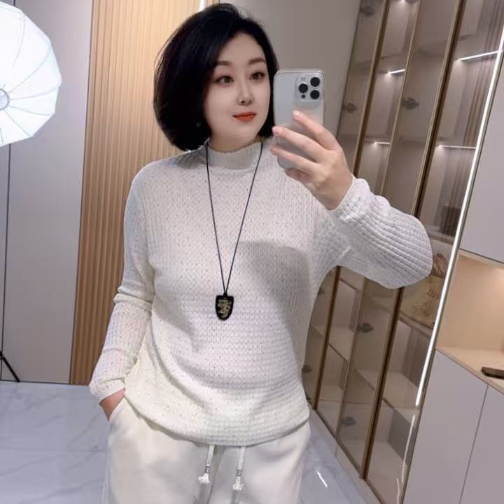 【聪姐推荐】3891新款时尚百搭半领显瘦打底T桖（衣长64，胸围120）