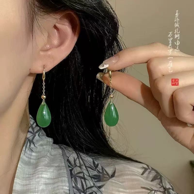 铜合金玻璃耳饰 D240时尚轻奢气质百搭优雅耳环