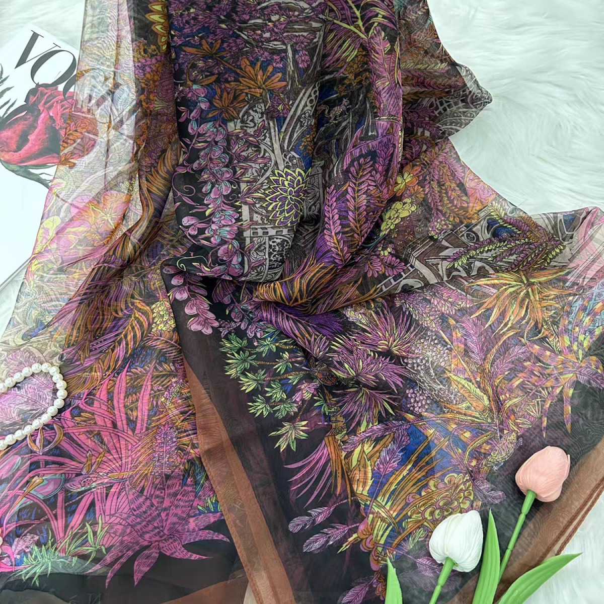 T002【紫美人】130*180 高端云朵纱女士品质丝巾长条薄款爆款丝巾