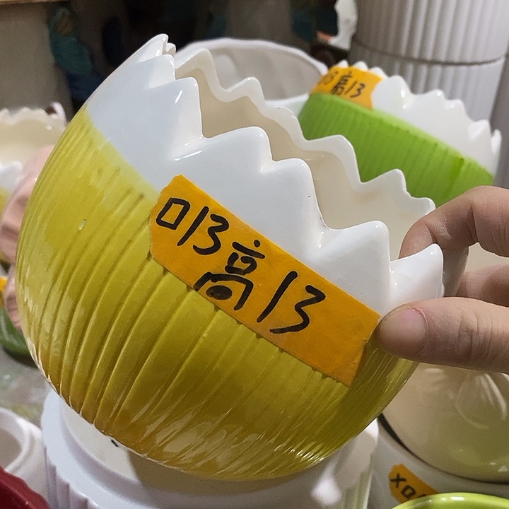 陶盆有孔 瑕疵针孔漏釉介意勿拍外口 13外高13