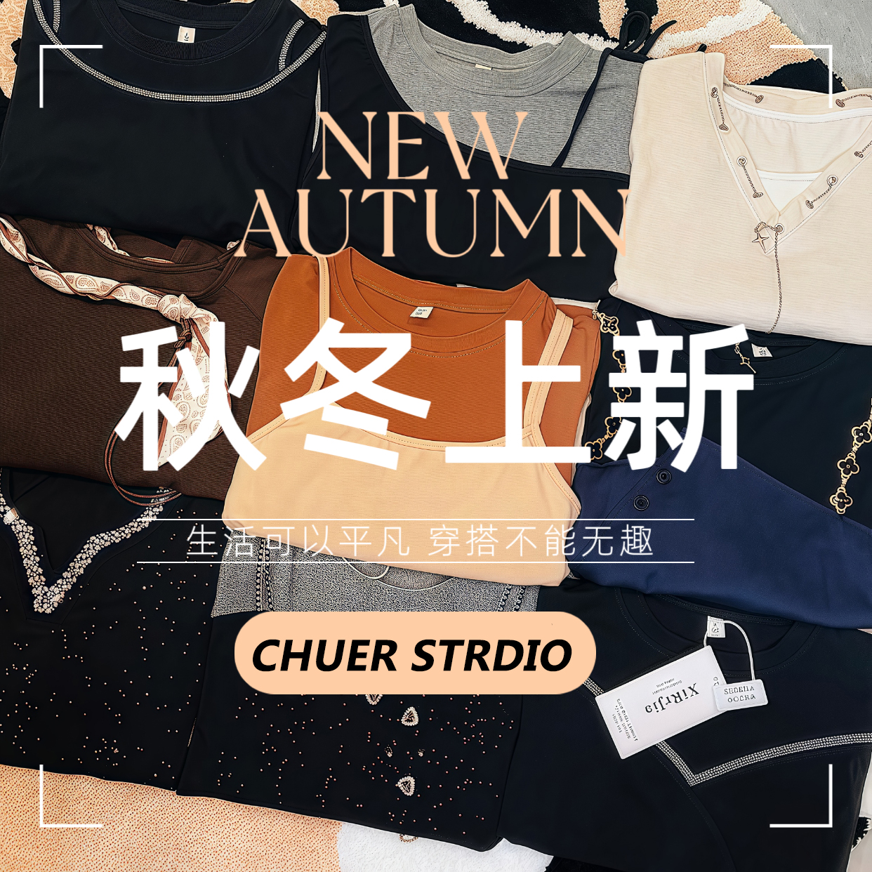 楚儿-欧货长袖集合2025秋冬新款T恤女修身显瘦休闲百搭上衣小香风