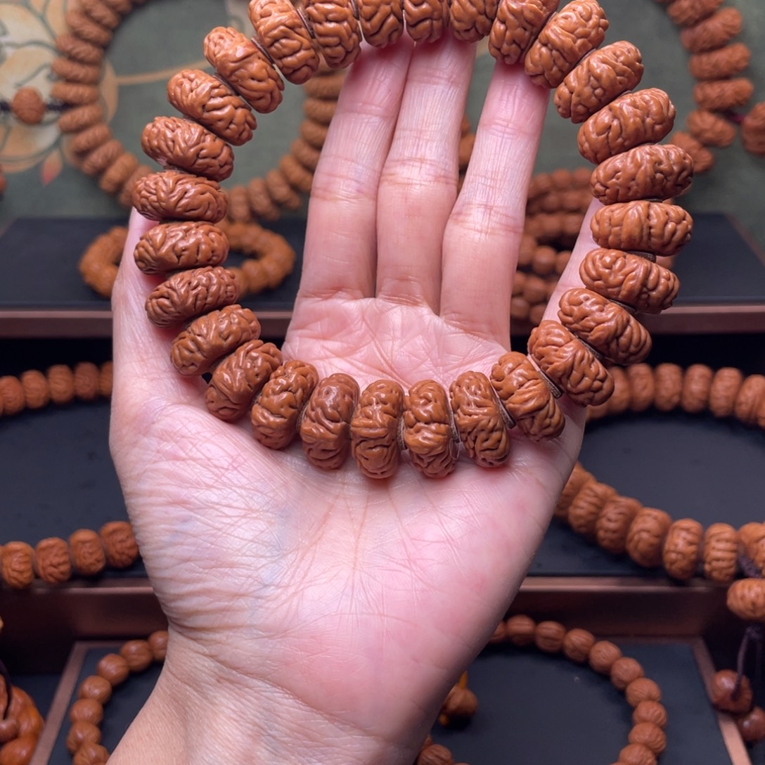 观***涛桃核手串19大肠纹