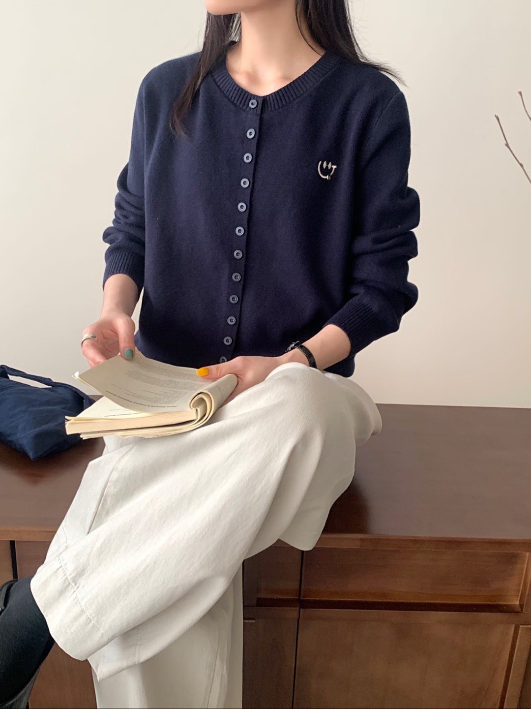 永丽家针织圆领毛针织衫厚款冬季上衣小香风插肩袖百搭时尚减龄