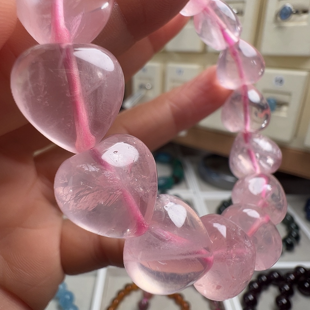 手链芙蓉石未镶嵌天然粉晶