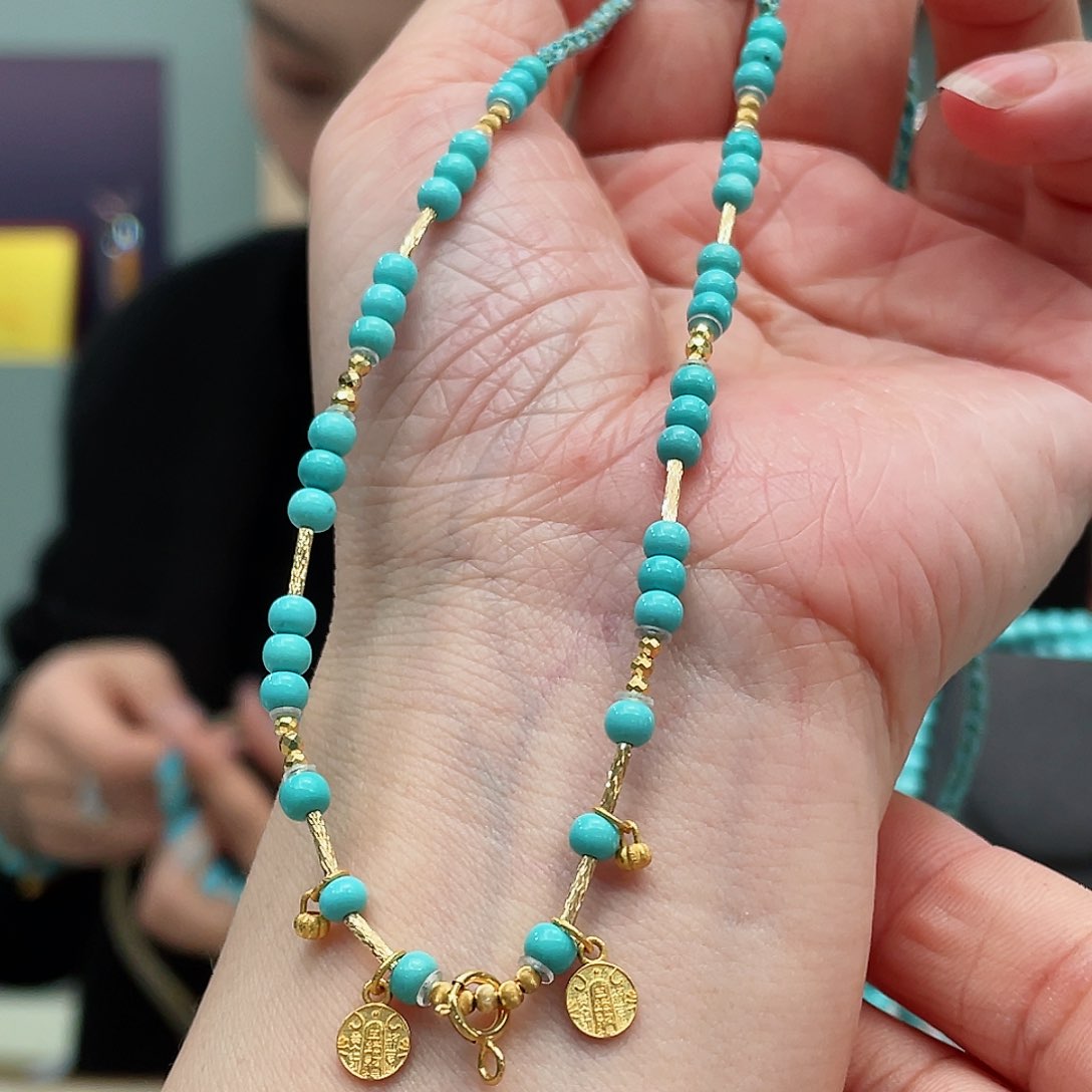 绿松石颈饰18K金镶嵌