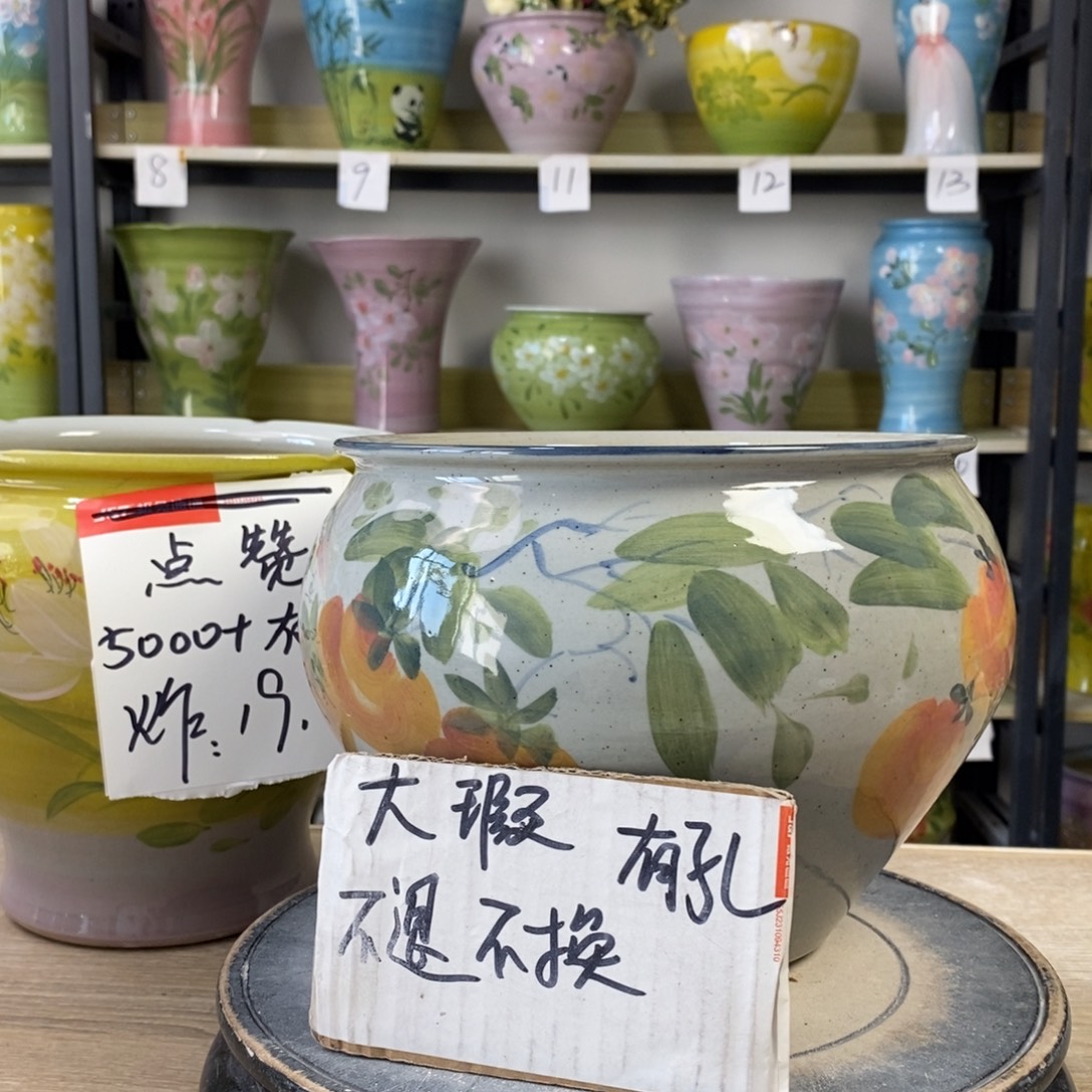 景德镇手工手绘陶瓷花盆