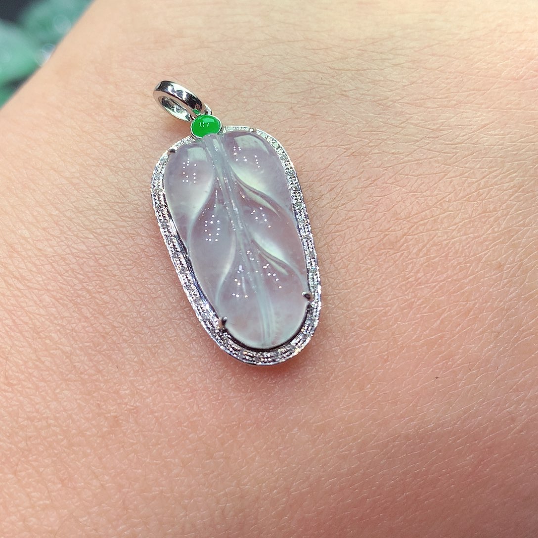 翡翠颈饰18K金镶嵌纯天然