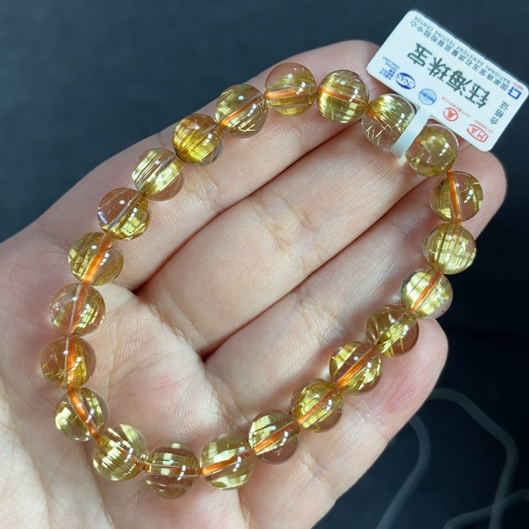 水晶钛晶手链8.6毫米未镶嵌