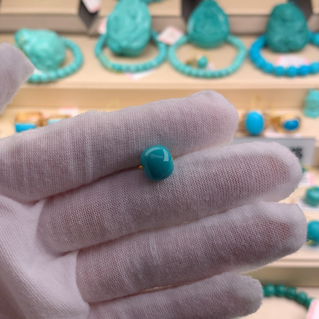 绿松石珠宝奇石未镶嵌9.5*8.1mm