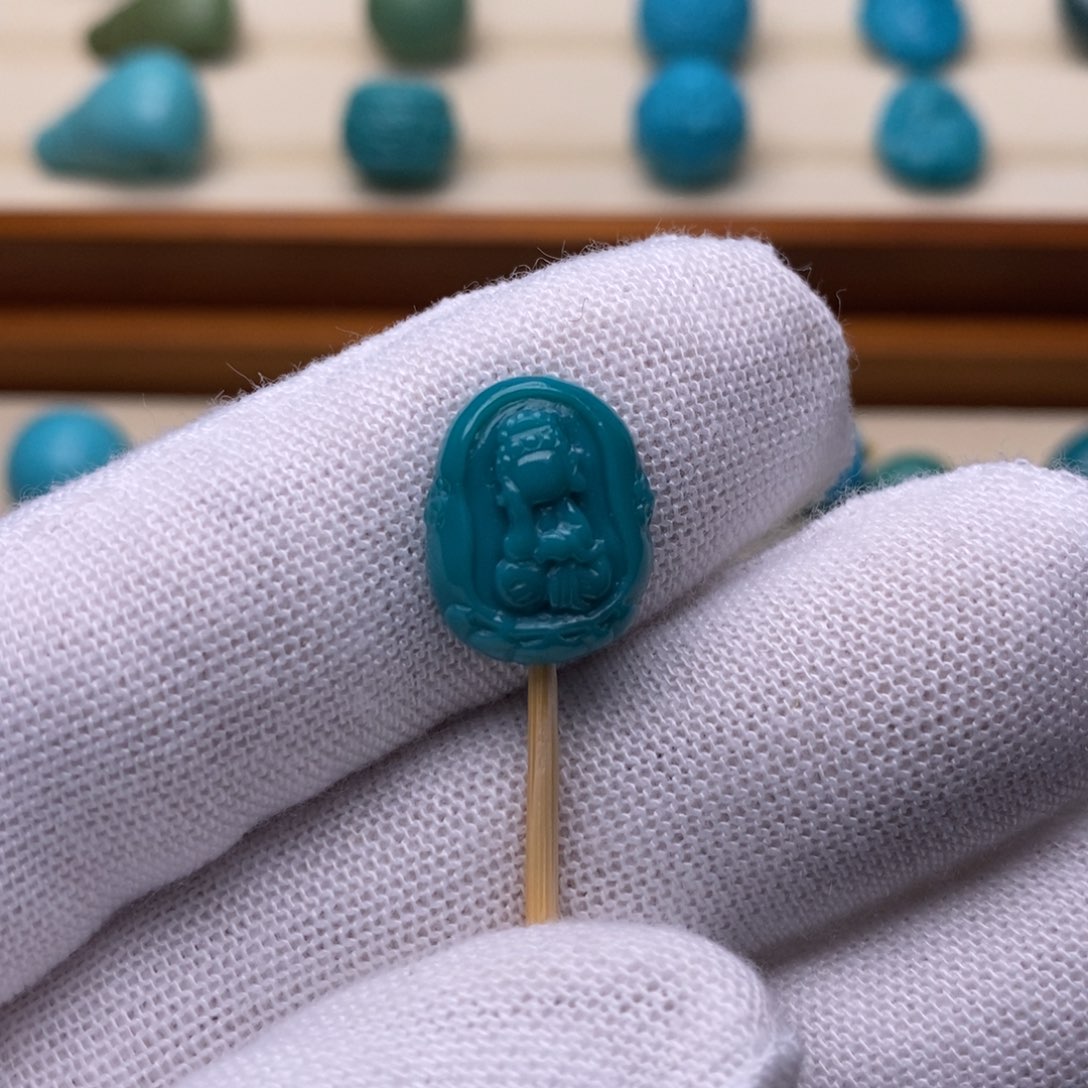 绿松石未镶嵌绿松石无相佛14.7*11.7