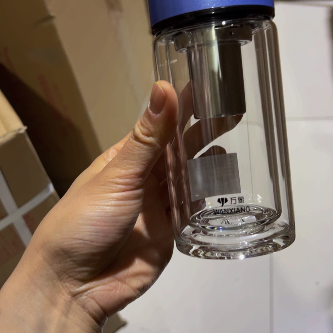 V161A蓝色双层玻璃杯210ml