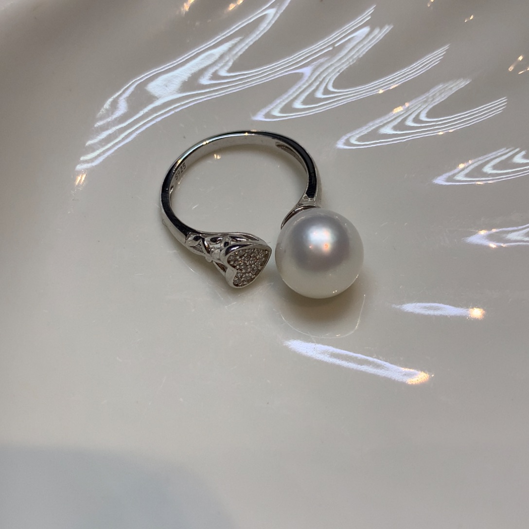 海水珍珠戒指银S925镶嵌