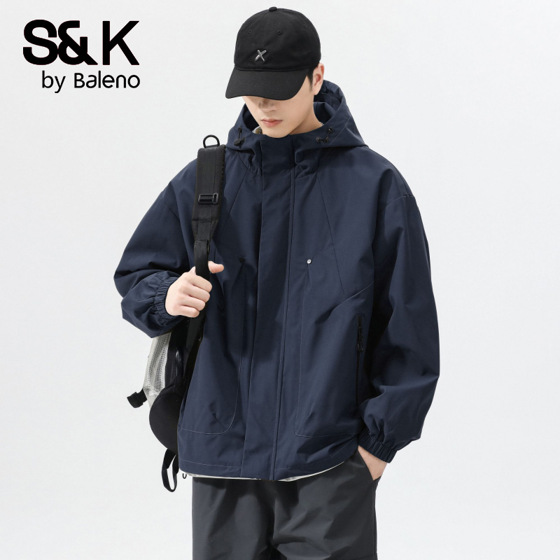 班尼路S&K2025新款美式保暖工装棉衣外套秋冬季男士连帽加棉加厚