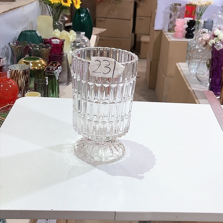 玻璃231高18口10水晶玻璃花瓶嘎嘎好看