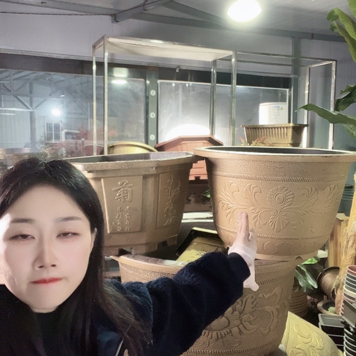 圆形60花盆2个有孔