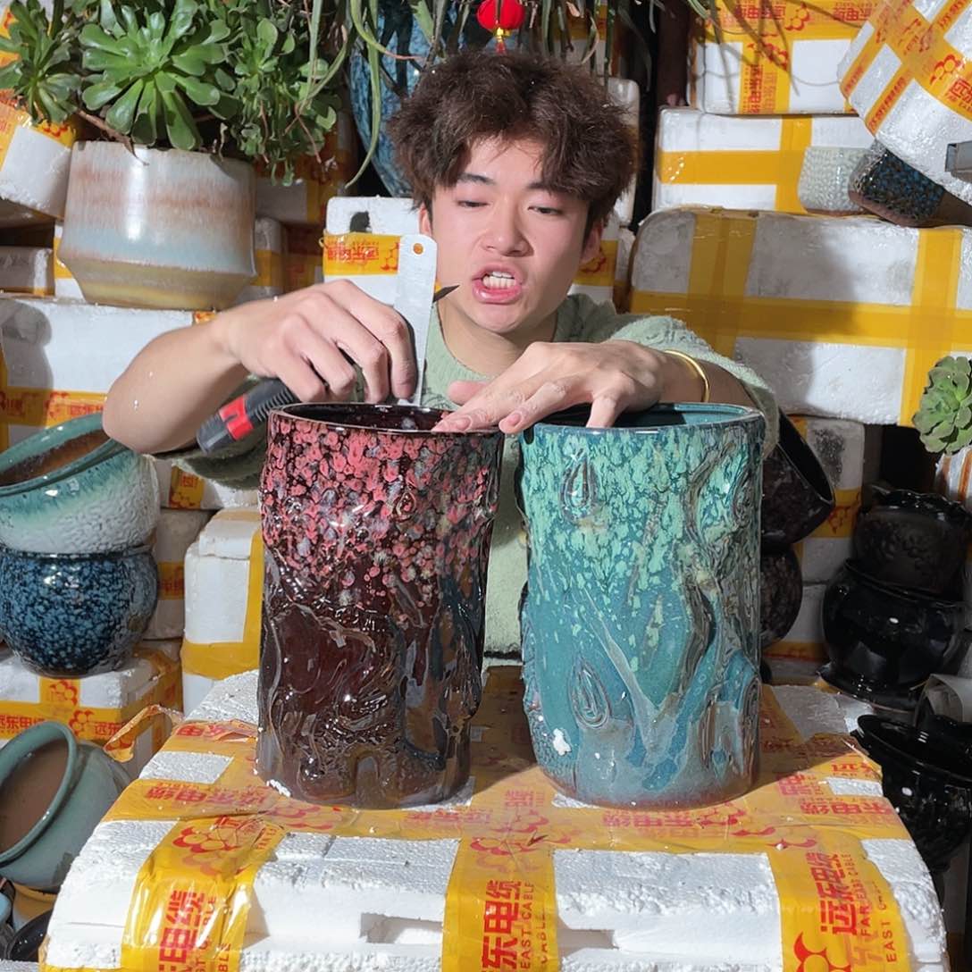 红陶宜兴紫砂花盆