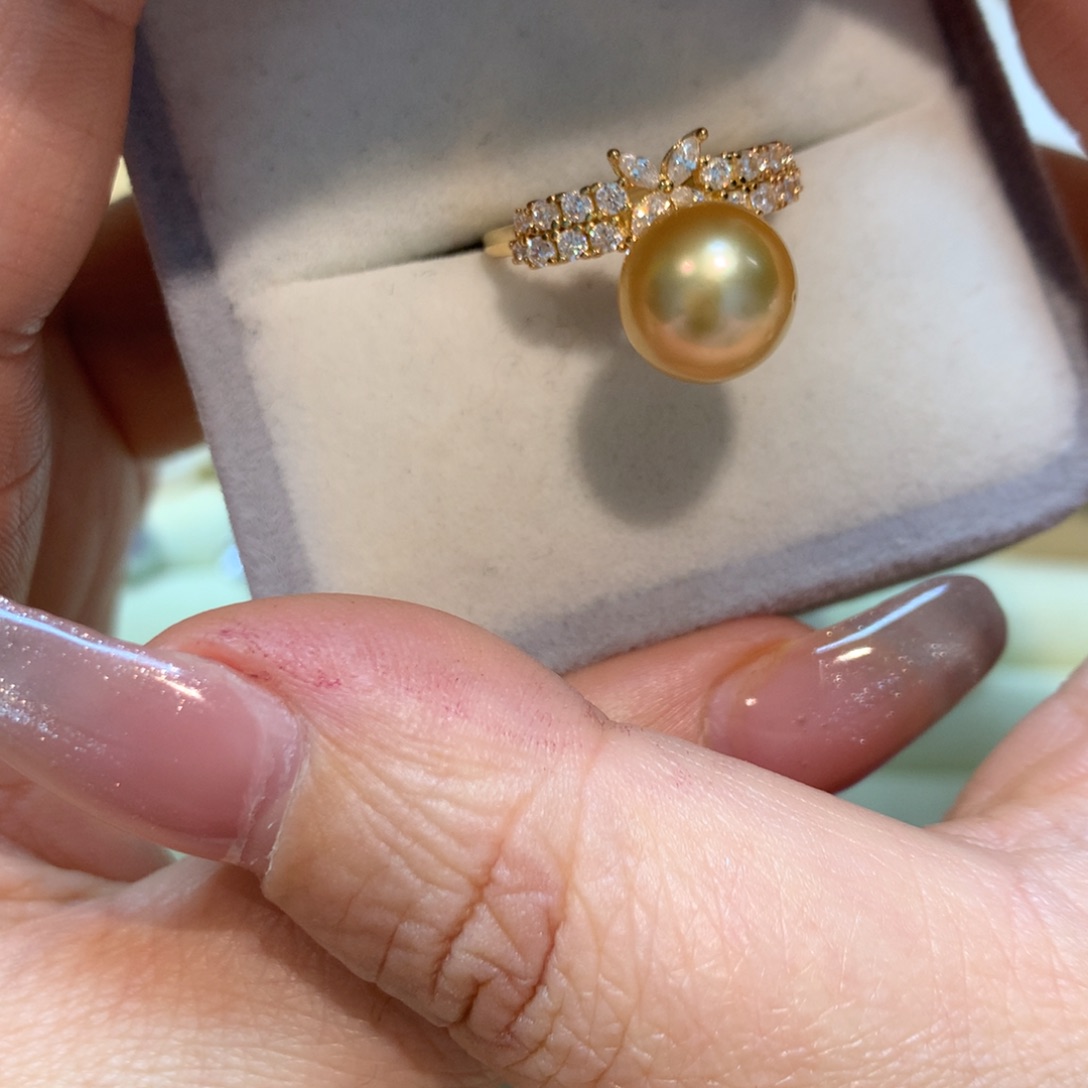 海水珍珠戒指银S925镶嵌
