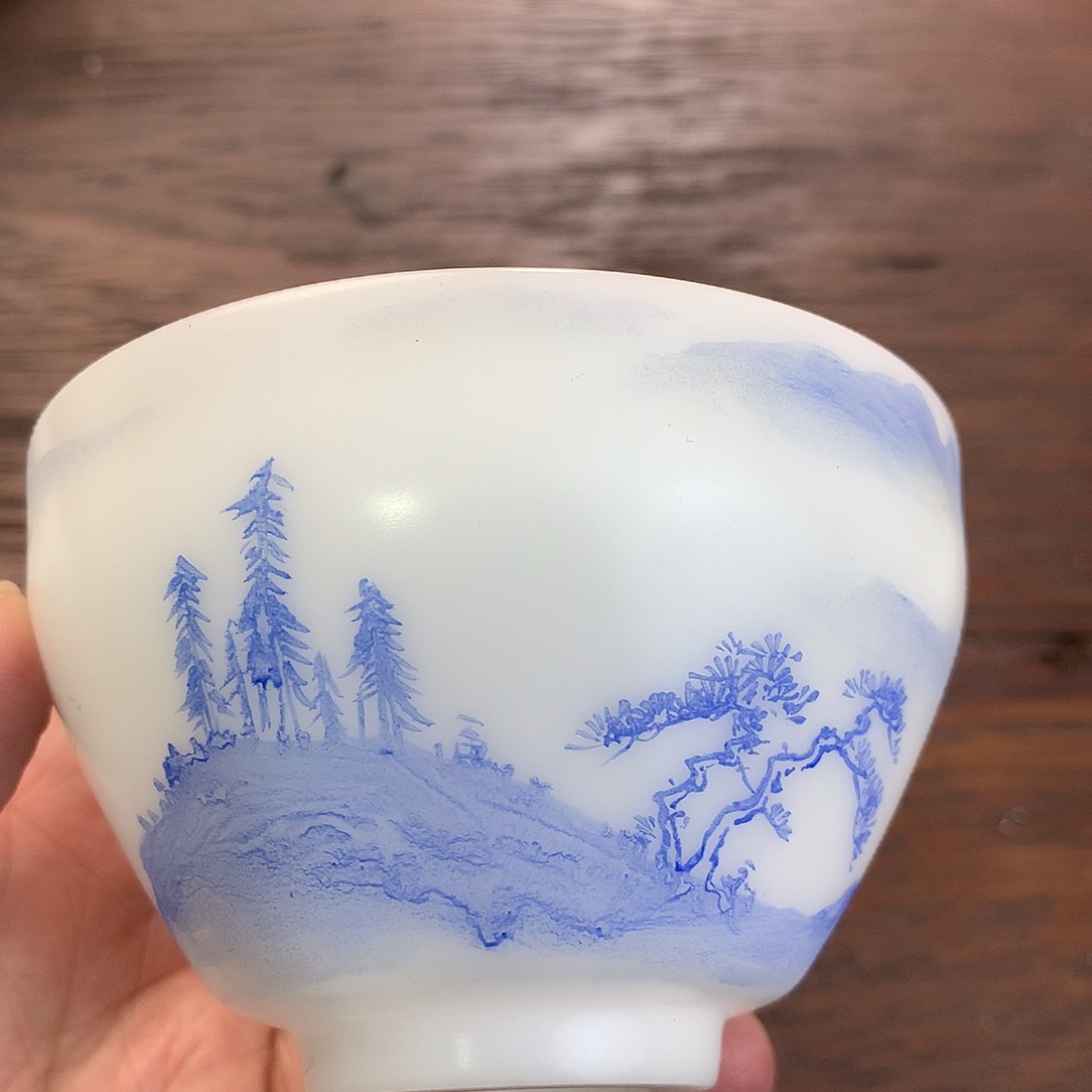 冰种素烧手绘主人杯