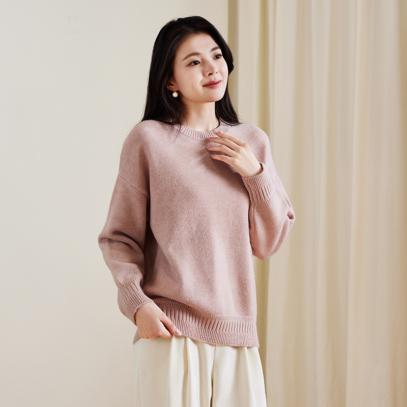 索菲丝尔休闲圆领上衣女2025秋季新款时尚百搭长袖针织衫538035