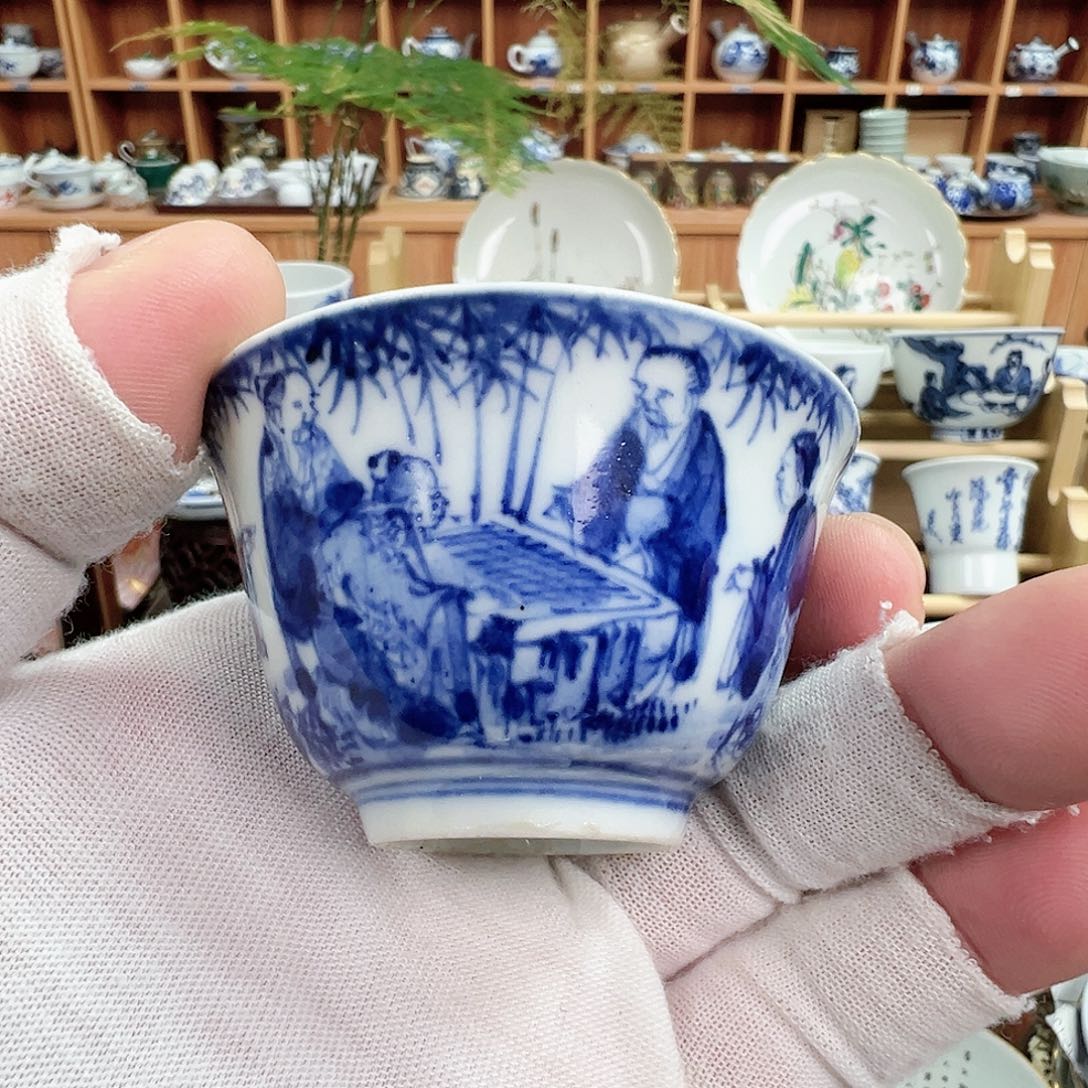 放***头柴窑茶具茶杯茶壶龟塘人物茶杯