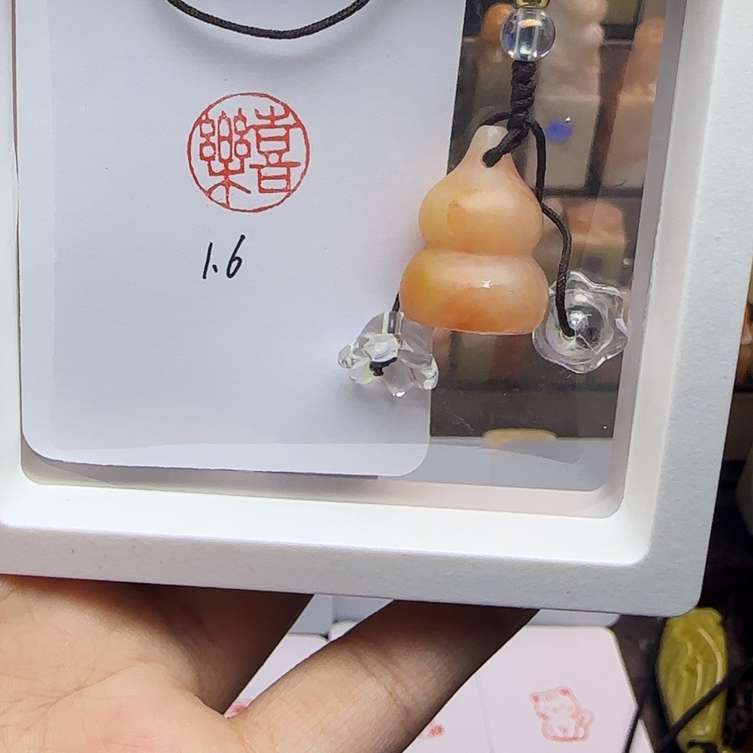 寿山石印石1.6喜乐 精品老挝 葫芦 手工篆刻