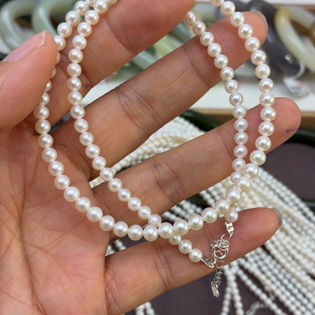手绳银S925镶嵌淡水珍珠