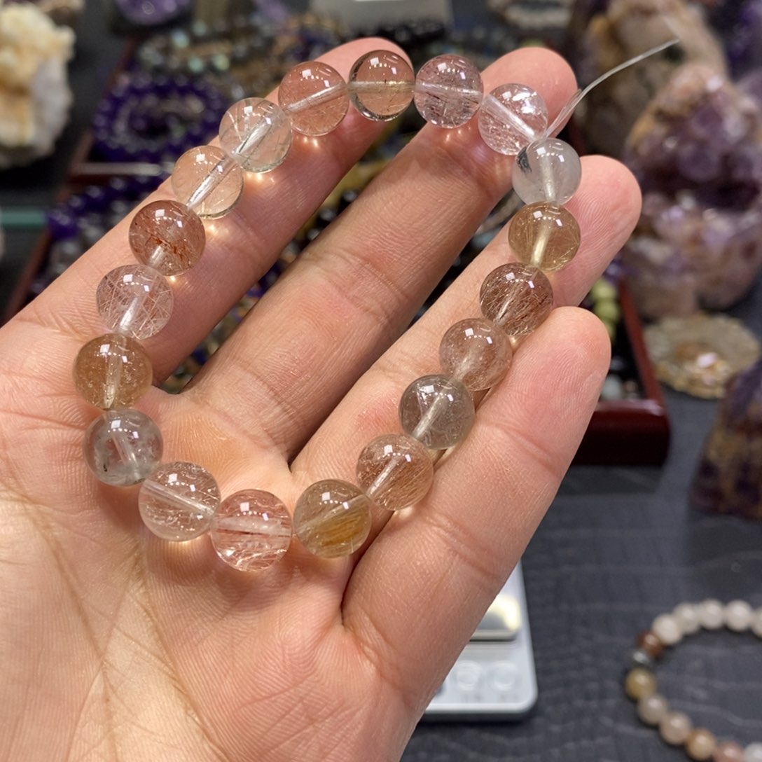 水晶手链未镶嵌彩兔毛10.6