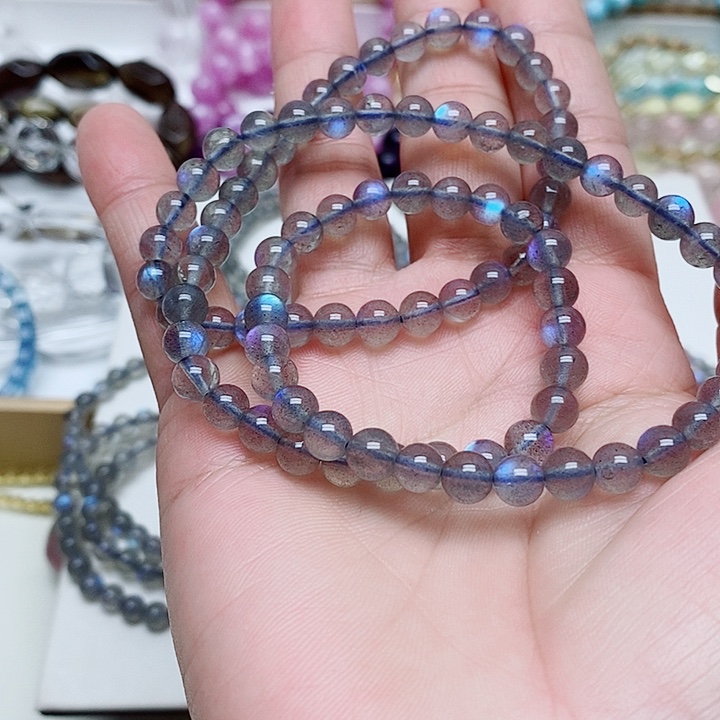 一***）月光石未镶嵌手串6