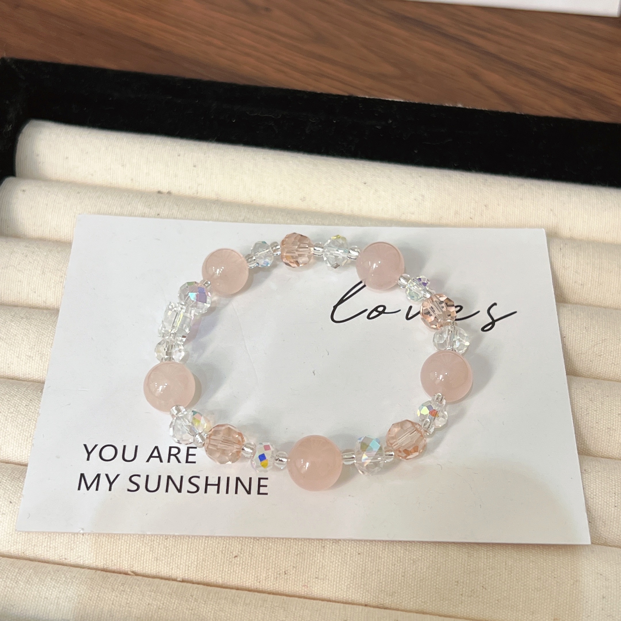 X524【百利甜】西柚粉手链高端轻奢手串多样性发一