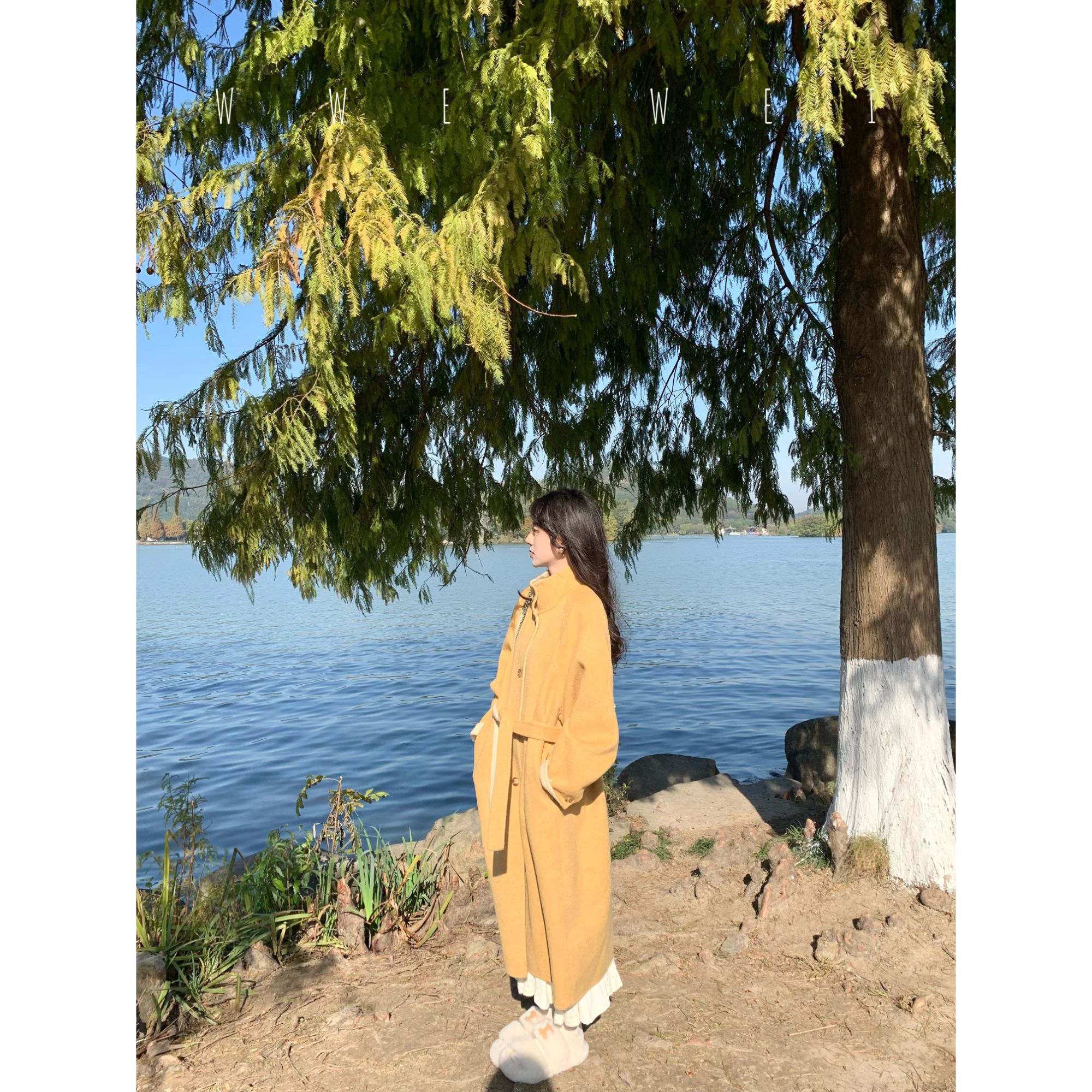 王玮玮【北欧随记】韩系宽松显瘦时髦气质高级感长款过膝毛呢外套