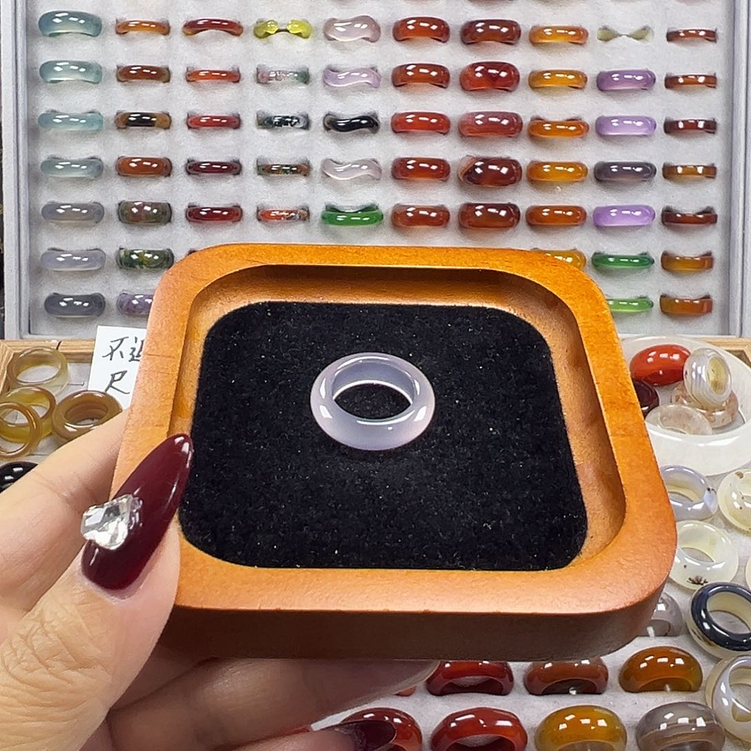 玛瑙/玉髓未镶嵌戒指B6不退换16.5港13+