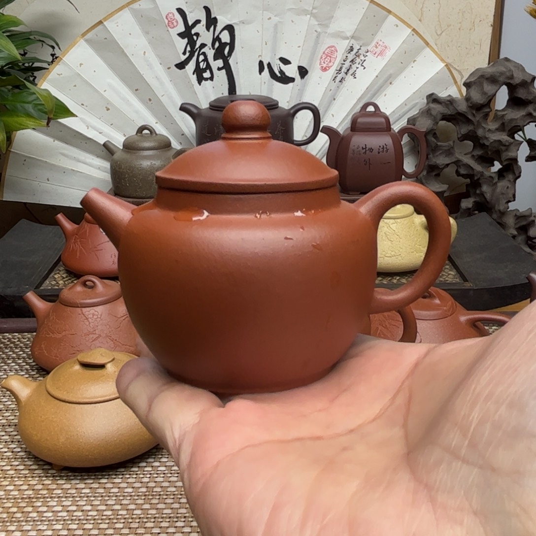f***m紫砂茶壶黄龙山原矿小煤窑朱泥半手工制作