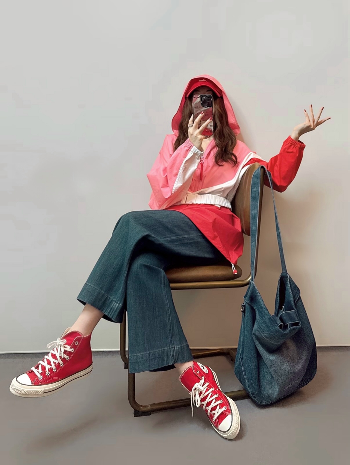 牛仔阔腿裤复古宽松显瘦水洗牛仔阔腿裤89188