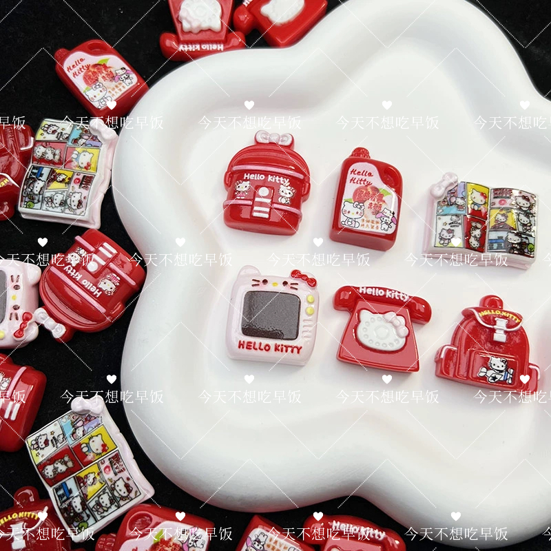 可爱kt过家家烤箱书包漫画书仿真食玩diy奶油胶配件手作材料