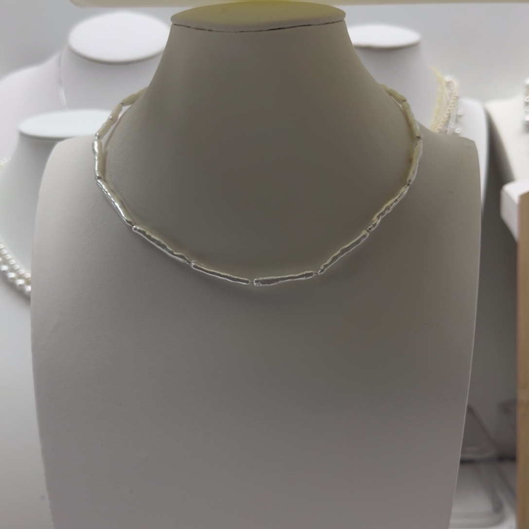 淡水珍珠项链银S925镶嵌