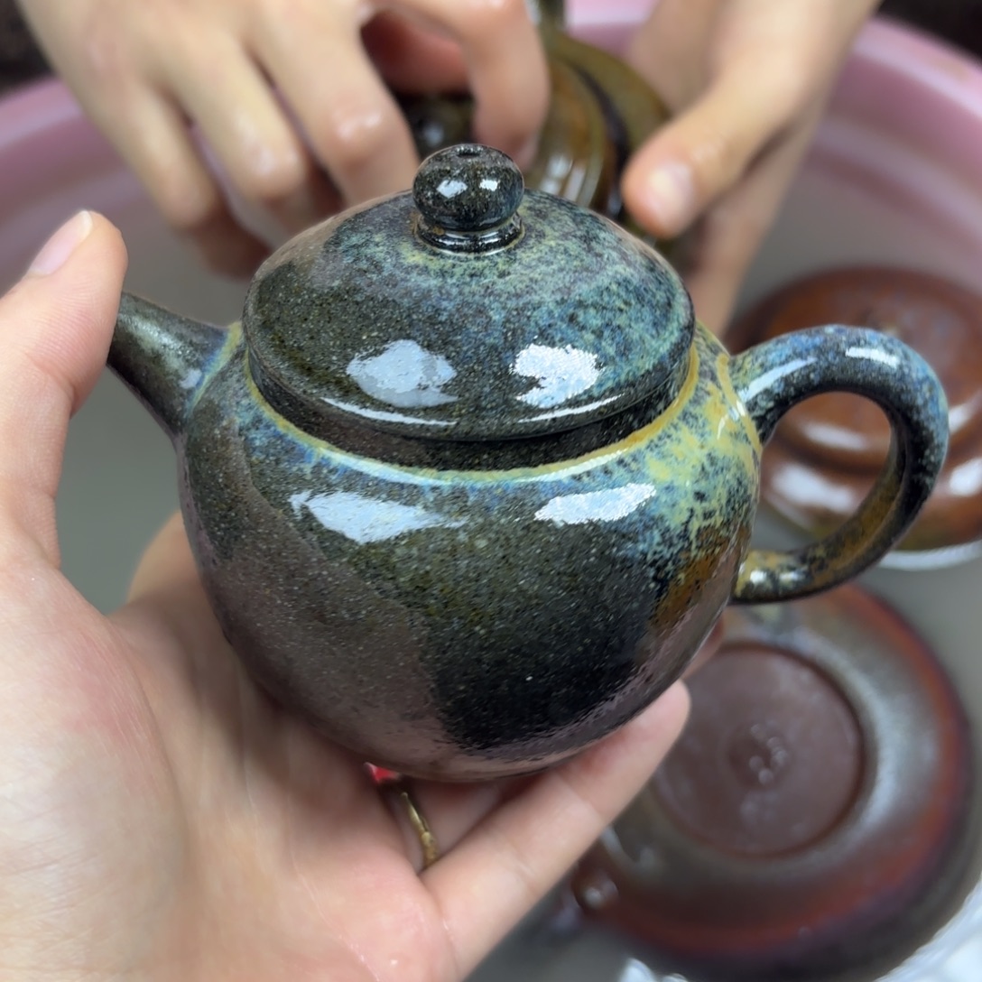 茶壶紫砂柴烧紫砂巨轮壶