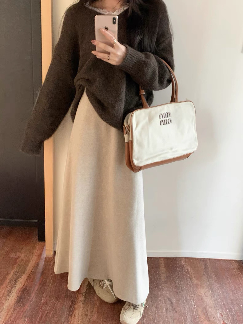 敏敏推荐【不挑腿型】加绒加厚半身裙洋气垂感高腰显瘦A字长裙131