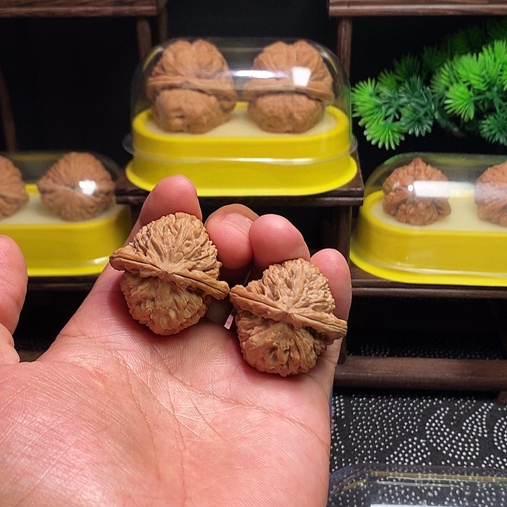 把件文玩核桃三角白