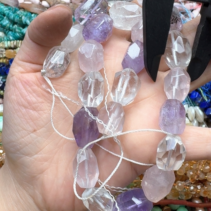 合金玛瑙/玉髓珠宝半成品一条12x16m多宝水晶桶珠