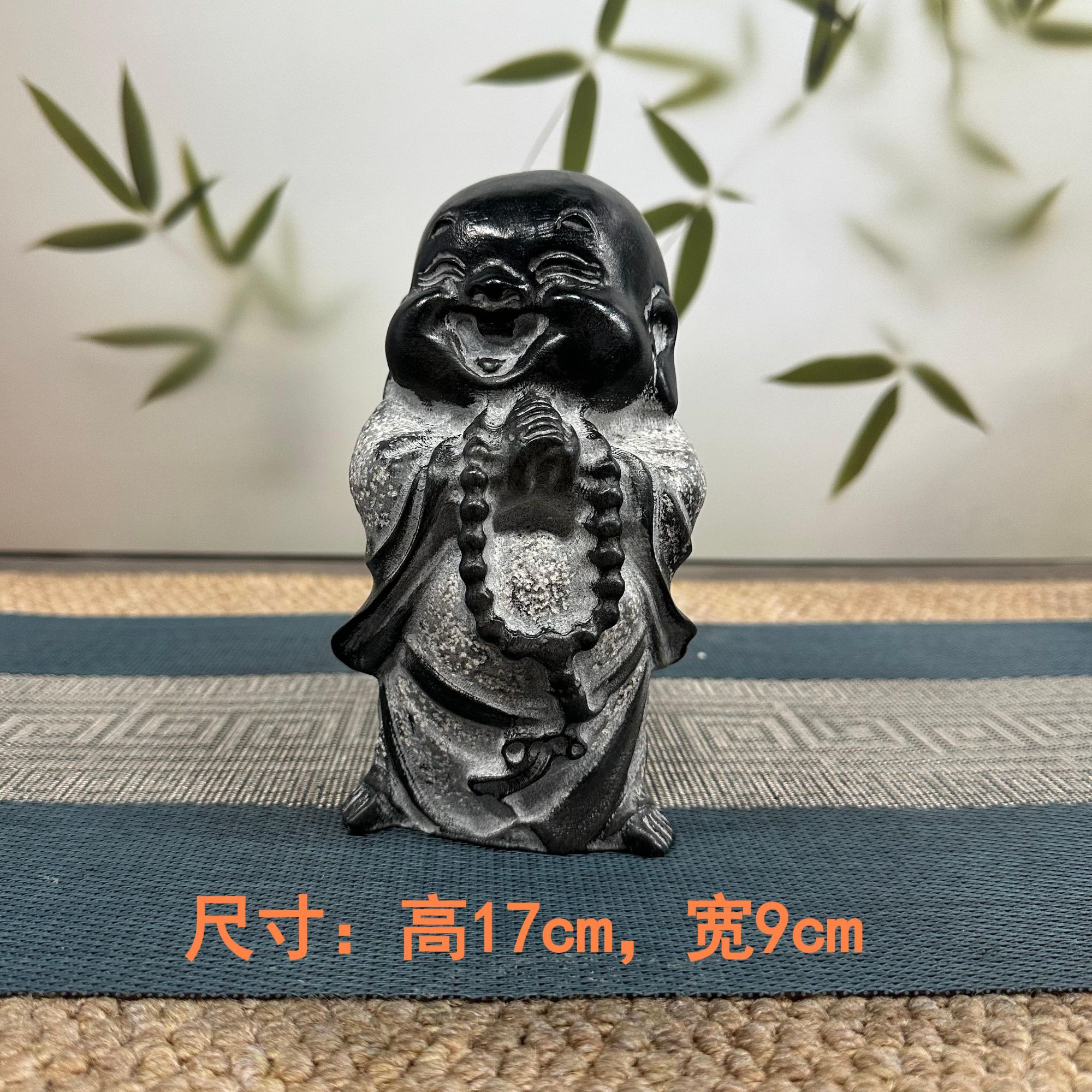 山西手工石雕复古禅意造像摆件创意雕刻茶室中式工艺品茶宠小沙弥