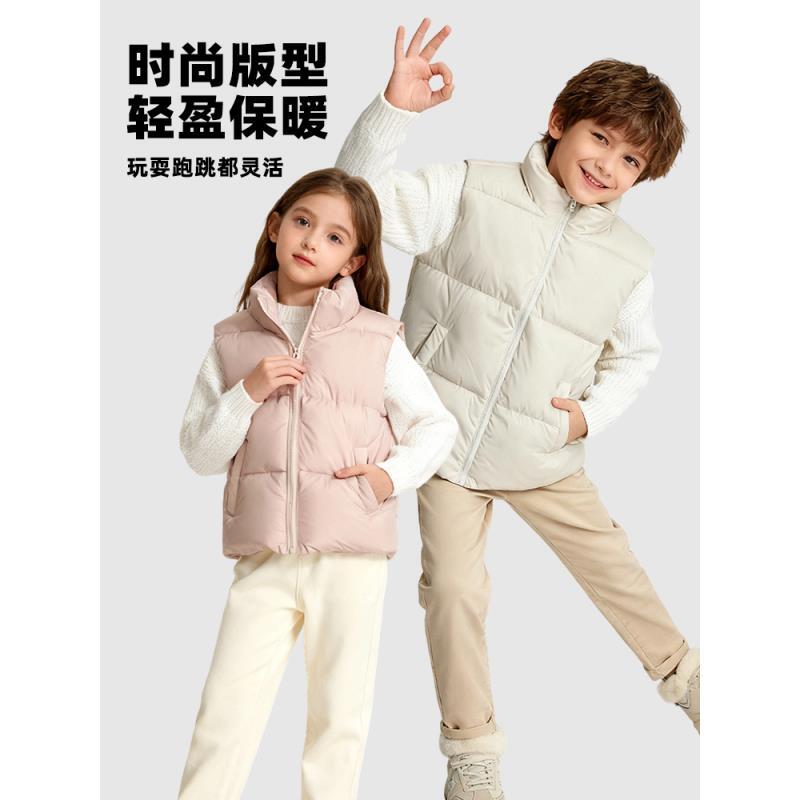 秋冬新款儿童加厚棉马甲男女童休闲时尚经典棉服外套