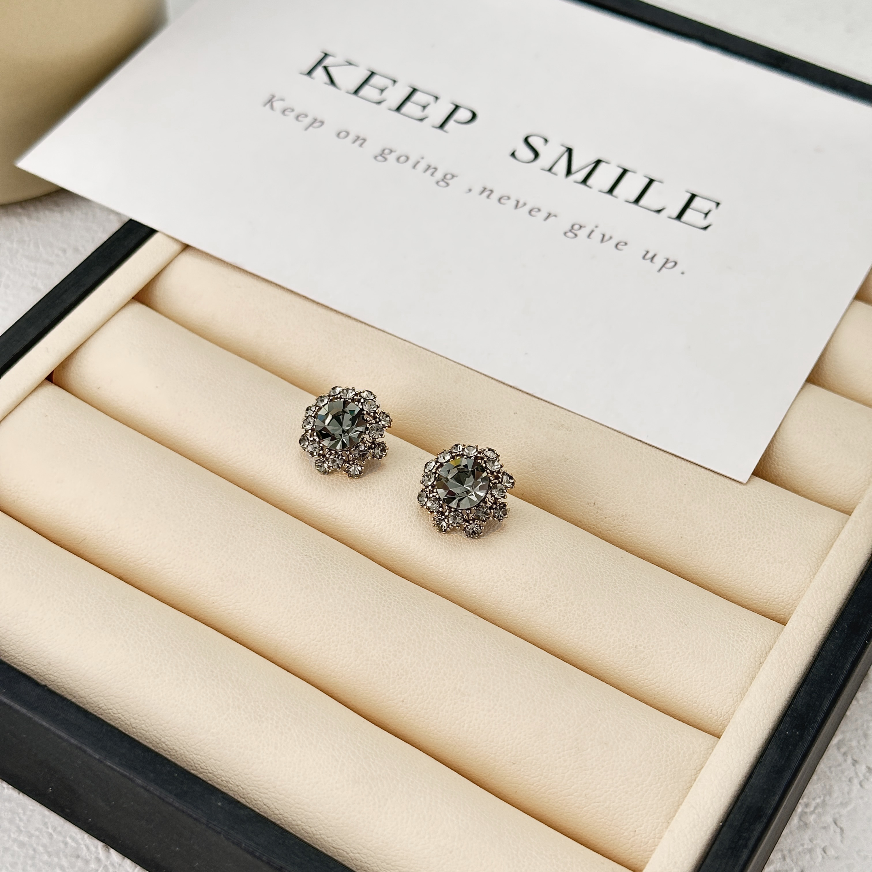 铜合金合成锆石耳饰 【KEFAN珂梵】时尚轻奢百搭气质耳饰FL0031