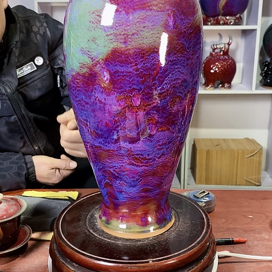 摆件汉尚峰钧窑作品梅瓶